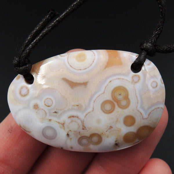Ocean Jasper Pendant Natural Ocean Jasper Pendant Orange White Grey Green Drilled Two Hole Pendant P2051