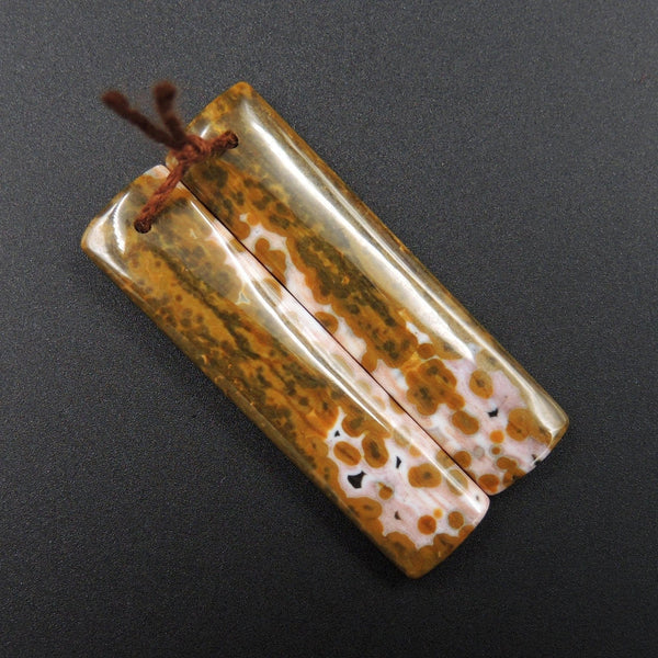 Natural Ocean Jasper Earring Pair Rectangle Cabochon Cab Pair Drilled Matched Earrings Bead Pair Natural Stone E1843