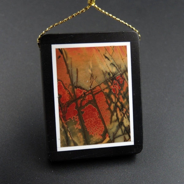 Intarsia Pendant Natural Red Creek Jasper W Black Onyx Inlay Side Drilled Rectangle Pendant Multi Color Picasso Jasper Picture Frame P1468