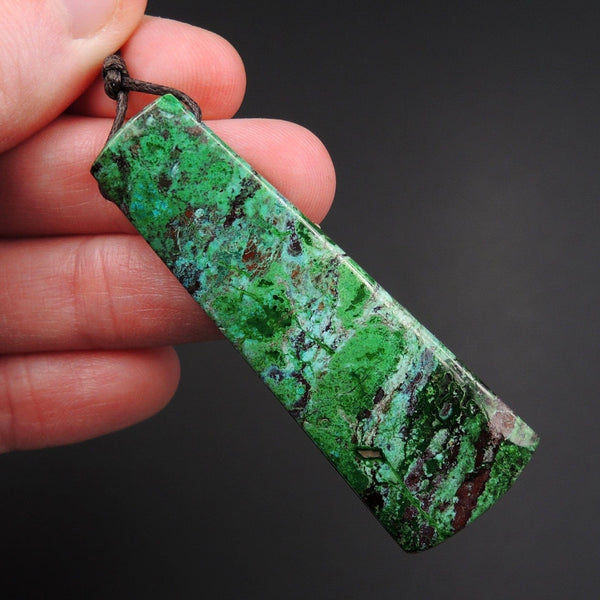 Parrot Wing Chrysocolla Pendant Sill Drilled Natural Chrysocolla Stone From Mexico Trapezoid Pendant Bead One of a Kind Pendant P1436