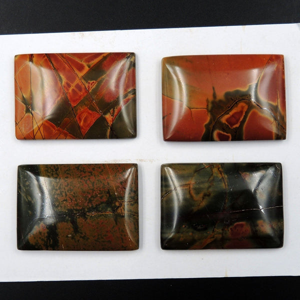 Undrilled Natural Red Creek Jasper Pendant Cabochon Set Rectangle Cab Pendant Bead Picasso Jasper Cherry Creek Jasper Pendant Set C332