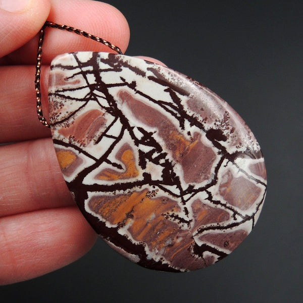 Sonora Dendritic Rhyolite Pendant Side Drilled Teardrop Pendant Mexican Sonoran Dendritic Rhyolite Natural Stone Focal Bead P1395