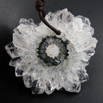 Amethyst Stalactite Flower Pendant Drilled Stalactite Slice Freeform Irregular Natural Stone Pendant P2031