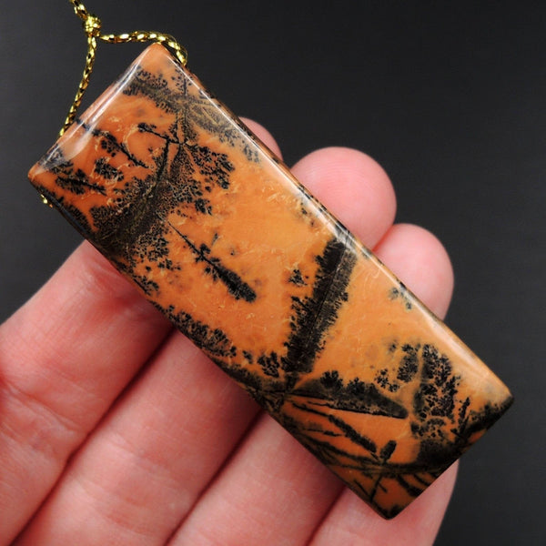 Natural Utah Black Feather Jasper Pendant Side Drilled Rectangle Pendant Focal Bead Natural American Jasper Pendant P2023