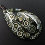 Ocean Jasper Pendant Teardrop Pendant Green Yellow White Cabochon Cab Front Drilled Natural Stone Pendant Bead P1997