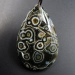 Ocean Jasper Pendant Teardrop Pendant Green Yellow White Cabochon Cab Front Drilled Natural Stone Pendant Bead P1997