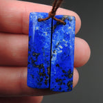 Lapis Earring Pair With Pyrite Rectangle Cabochon Cab Pair Drilled Matched Earrings Natural Stone Bead Pair E2778