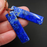 Lapis Earring Pair With Pyrite Rectangle Cabochon Cab Pair Drilled Matched Earrings Natural Stone Bead Pair E2763