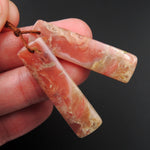 Pink Opal Earring Pair Rectangle Cabochon Cab Pair Drilled Matched Earrings Natural Bead Pair E2752