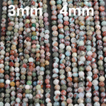 Natural Larimar Red Iron Matrix Beads Micro Faceted Small 3mm Faceted 4mm Faceted Round Beads Genuine Earthy Larimar Gemstone 16" Strand