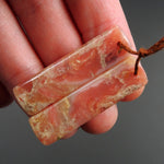 Pink Opal Earring Pair Rectangle Cabochon Cab Pair Drilled Matched Earrings Natural Bead Pair E2752