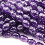 AA Natural Amethyst Barrel Beads Drum Rice Nugget Genuine Real Rich Purple Amethyst Gemstone Beads 16" Strand