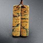 Drilled Natural Green Canyon Jasper Earring Pair Rectangle Cabochon Cab Pair Drilled Matched Earrings Bead Pair E1703