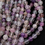 Natural Fluorite Beads 10mm Round Smooth Polished Soft Pastel Purple Green Clear Fluorite Gemstone Beads 16" Strand