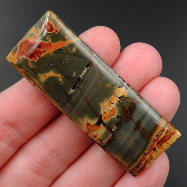 Red Creek Jasper Cherry Creek Jasper Multicolor Picasso Jasper Undrilled Rectangle Natural Stone Cabochon Cab C232