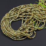 Micro Faceted Natural Green Garnet Faceted Round Beads 3mm Faceted Round Beads Laser Diamond Cut Gemstone 16" Strand