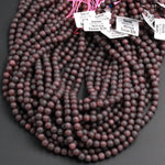 Matte Finish Natural Red Garnet 6mm Matte Round Beads Superior A Grade High Quality Natural Red Garnet Earthy Frosty Matte 16" Strand