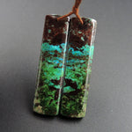 Parrot Wing Chrysocolla Earring Pair Drilled Rectangle Natural Stone Earring Pair E2615
