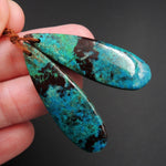 Parrot Wing Chrysocolla Earring Pair Drilled Teardrop Natural Stone Earring Pair E2578