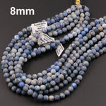 Blue Dumortierite 8mm Matte Round Beads 10mm Matte Round Beads Natural Blue Stone Matte Finish Earthy Beads 16" Strand