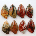Undrilled Natural Red Creek Jasper Stone Cabochon Set Freeform Irregular Cab Picasso Jasper Cherry Creek Jasper Cabochon Set C215