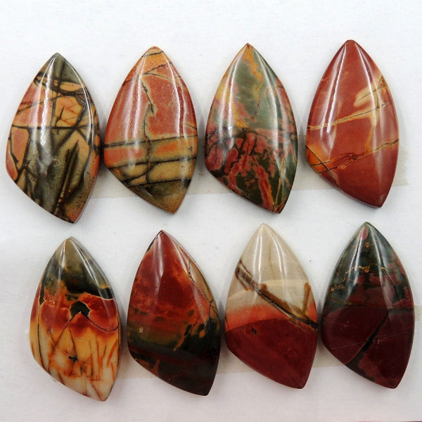Undrilled Natural Red Creek Jasper Stone Cabochon Set Freeform Irregular Cab Picasso Jasper Cherry Creek Jasper Cabochon Set C217