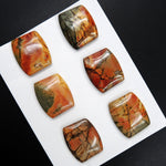 Undrilled Natural Red Creek Jasper Stone Cabochon Set Freeform Irregular Cab Picasso Jasper Cherry Creek Jasper Cabochon Set C220
