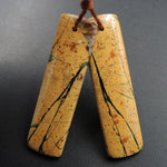 Drilled Natural Green Canyon Jasper Earring Pair Rectangle Cabochon Cab Pair Drilled Matched Earrings Bead Pair E3154