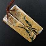Drilled Natural Green Canyon Jasper Earring Pair Rectangle Cabochon Cab Pair Drilled Matched Earrings Bead Pair E3155