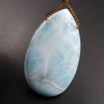 Natural AAA+ Quality Blue Larimar Pendant Stone Side Drilled Teardrop Pendant Hand Cut Large Focal Bead Stone P1950