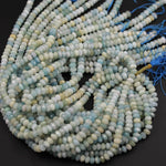 Natural Multi Color Aquamarine Faceted Rondelle Beads 8mm x 5mm Rondelle A Grade Blue Green Yellow Aquamarine Beads 16" Strand