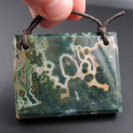Natural Ocean Jasper Pendant Green White Pink Orbs Drilled Faceted Rectangle Pendant 2 Hole Pendant P418