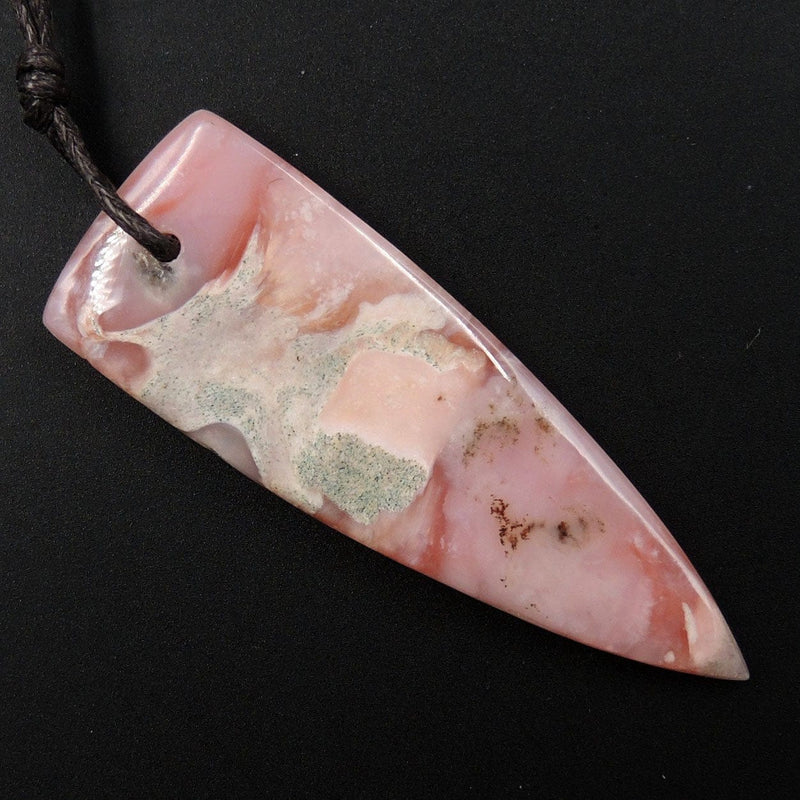 Peruvian Pink Opal Pendant Dagger Pendant Cabochon Cab Drilled Natural Gemstone Bead Pendant P1901