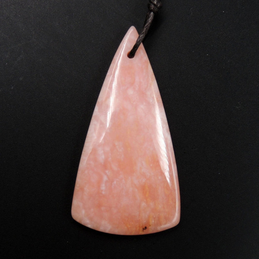 Peruvian Pink Opal Pendant Triangle Pendant Cabochon Cab Drilled Natural Stone Bead Pendant P1895