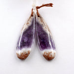 Drilled Amethyst Earring Beads Pair Teardrop Cabochon Cab Pair Matched Earrings Pair Natural Purple Amethyst Gemstone