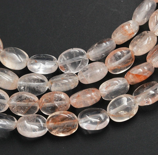 Lepidocrocite Quartz Bead Red Quartz Oval Nugget Natural Red Quartz Crystal Good For Earrings Bead 16" Strand