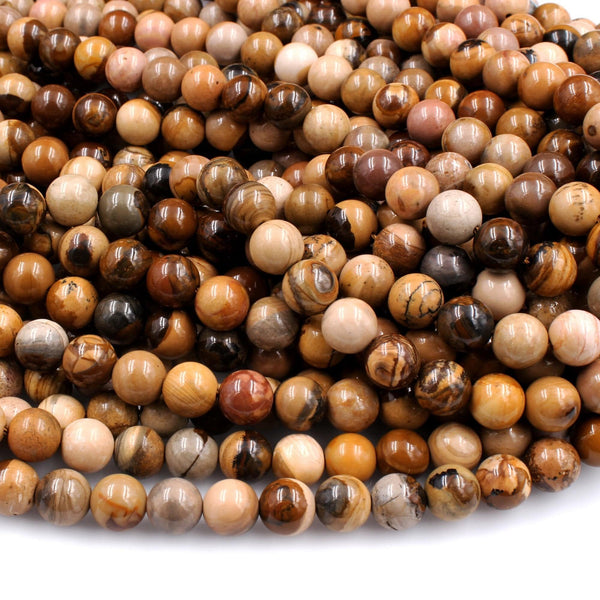 Rare Natural Royal Sahara Jasper 6mm 8mm 10mm Round Beads ONLY FROM STONESDIRECT 16" Strand