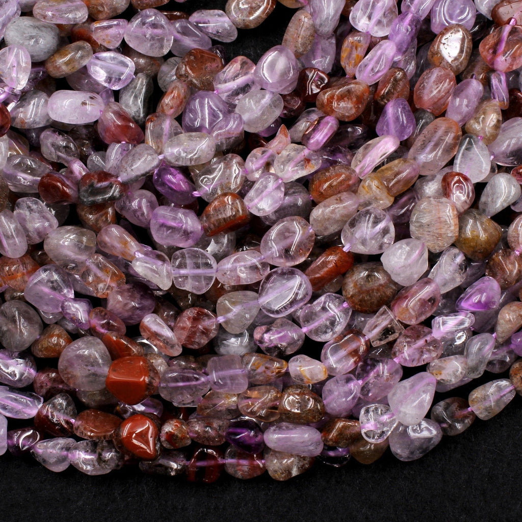 Rare Natural Auralite Freeform Chip Oval Nugget Beads Powerful Healing Gemstone World’s Oldest Crystal 16" Strand