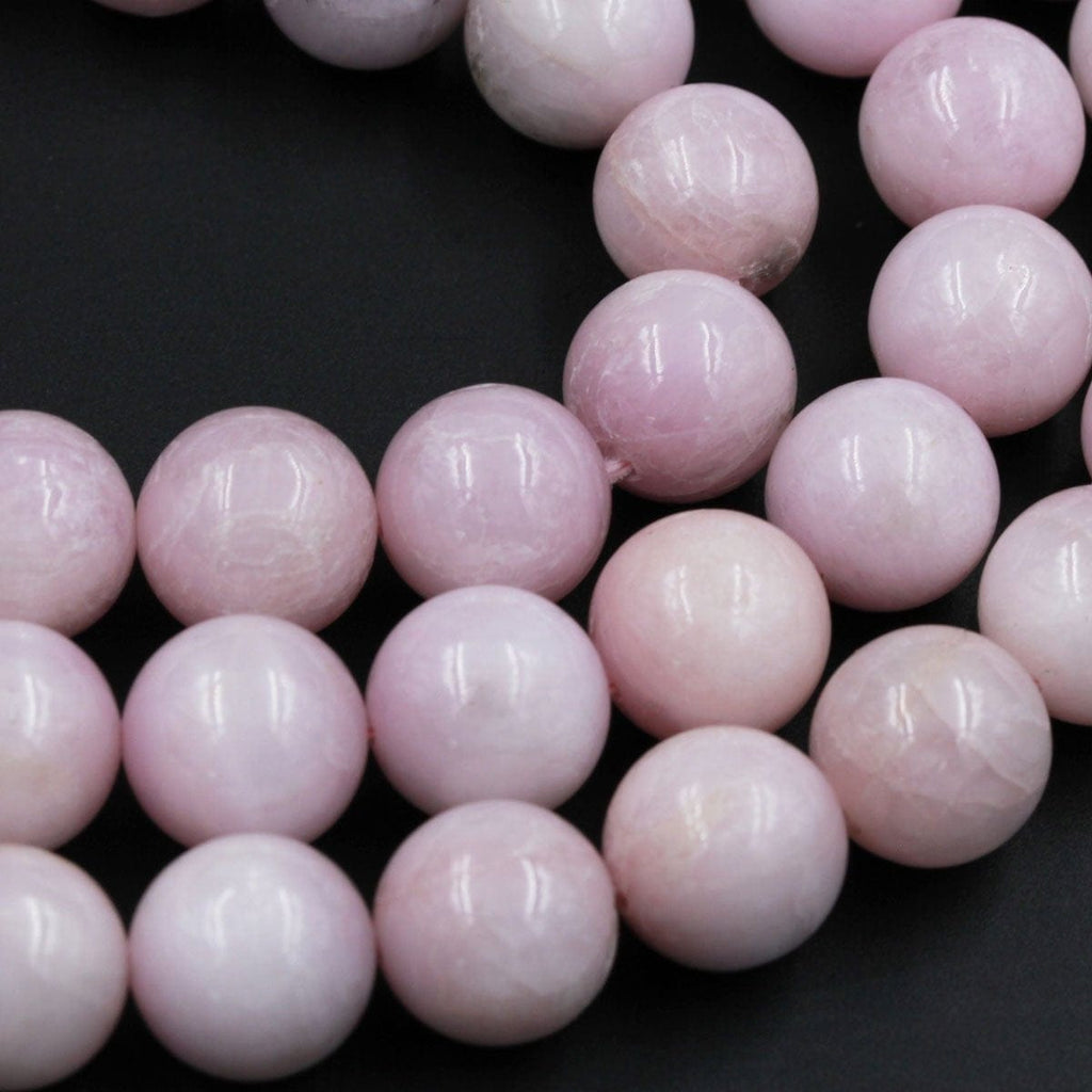 Natural Kunzite Round Beads Large 12mm Soft Violet Purple Pink Round Gemstone Real Genuine Natural Kunzite Ball Sphere 16" Strand