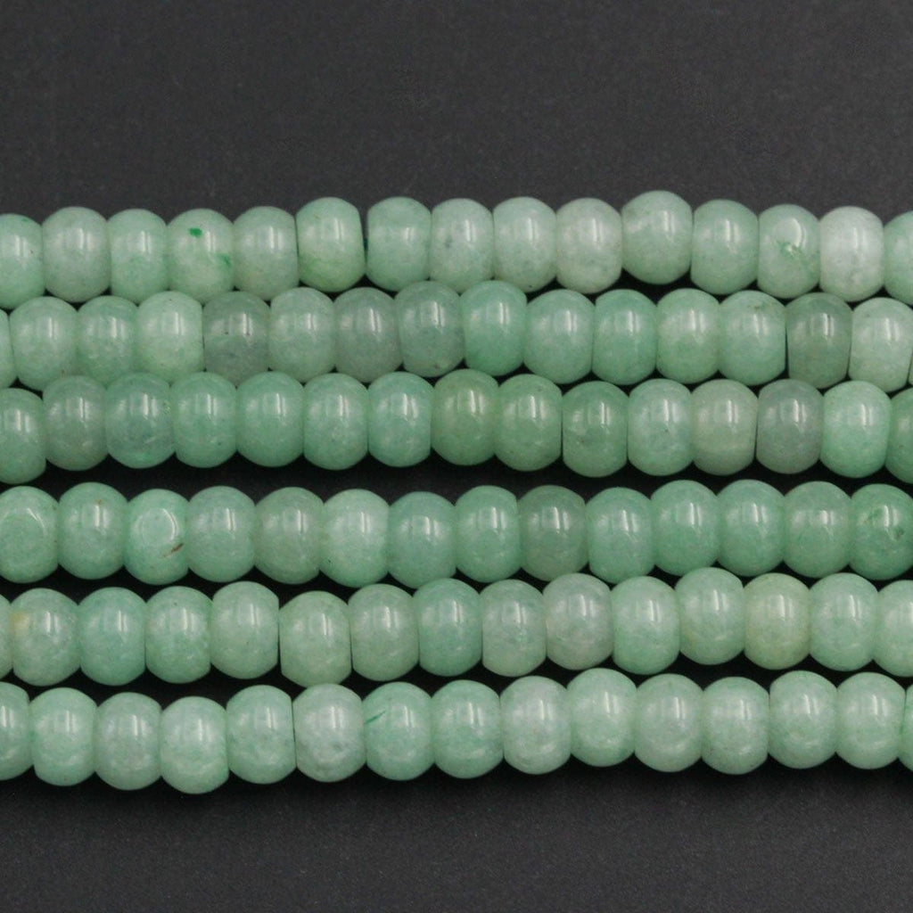 Natural Green Aventurine Beads Thick Rondelle 6mm 8mm Natural Green Gemstone 16" Strand
