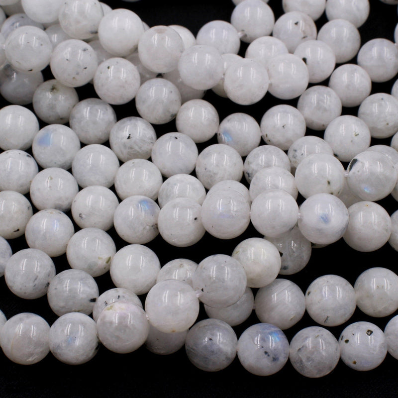 Natural Rainbow Moonstone 8mm Round Beads Full 16" Strand