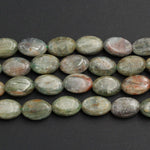 Natural Green Kyanite 8mm x 12mm High Quality Chatoyant Silvery Green Gemstone Oval Beads 16" Strand