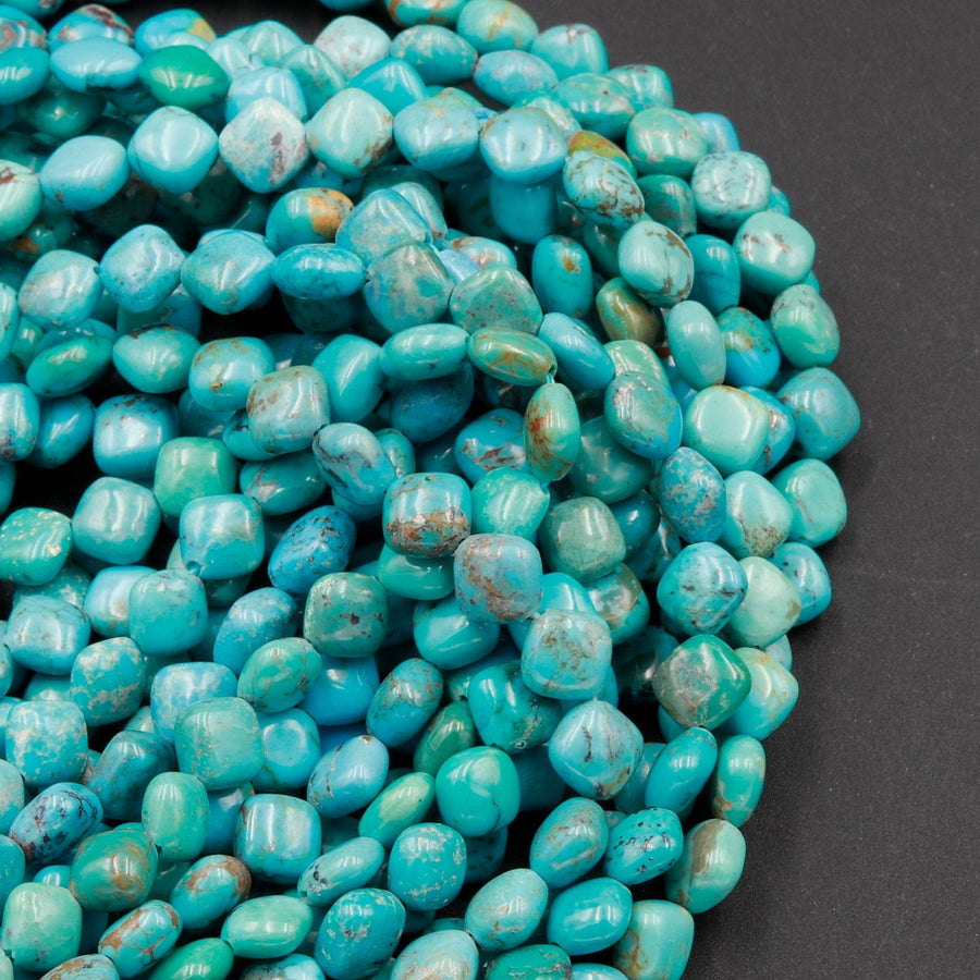 Genuine 100% Natural Turquoise 6mm Diamond Kite Square Cushion Beads Uniformed High Quality Blue Gemstone Good For Earrings 16" Strand