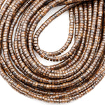 Natural Bronzite Beads 4mm Heishi Rondelles High Quality A Grade 16" Strand