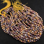 Mystic Mookaite Faceted 6mm 8mm 10mm Round Beads Plated Silverite AB Coated Natural Gemstone 16" Strand