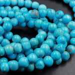 Genuine Natural Turquoise 7mm 8mm Round Beads Stunning Blue Turquoise Gemstone Beads From Arizona 16" Strand