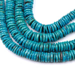 Genuine 100% Natural Arizona Turquoise Large Heishi Beads 11mm Thin Rondelle Disc Wheel Genuine Blue Turquoise Beads Full 16" Strand