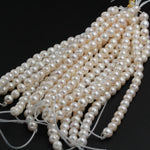 Large Hole Pearls Beads Genuine White Freshwater Pearl 10mm Round Large Round Pearl Shimmery Pearly White Big 2.5mm Hole 8" Strand