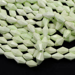 Natural Lemon Chrysoprase Faceted Bicone Barrel Drum Beads High Quality Natural Lemon Yellow Green Gemstone 16" Beads 16" Strand