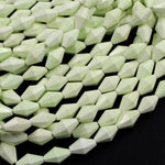Natural Lemon Chrysoprase Faceted Bicone Barrel Drum Beads High Quality Natural Lemon Yellow Green Gemstone 16" Beads 16" Strand